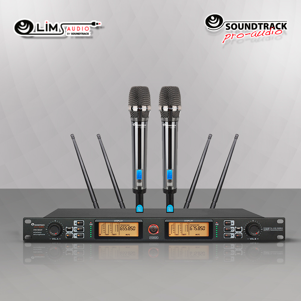 STW-90HUT Professional Dual Wireless Microphone System – UHF with True Diversity, Rack Mount & XLR Outputs | SOUNDTRACK USA